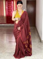 Mono Cotton Red Daily Wear Printed Saree